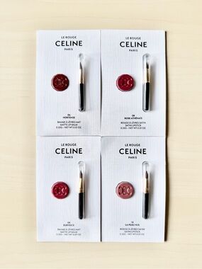 🆕 Celine Le Rouge Lip Sample Cards with Mini Brushes